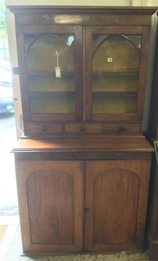 Victorian mahogany glazed bookcase (a.f.)